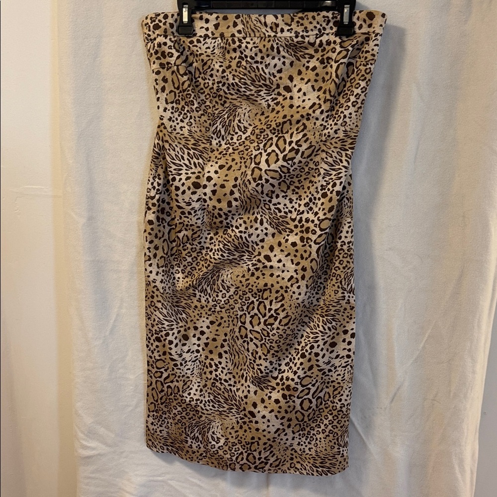 Dorothy Perkins Strapless Leopard Print Dress
